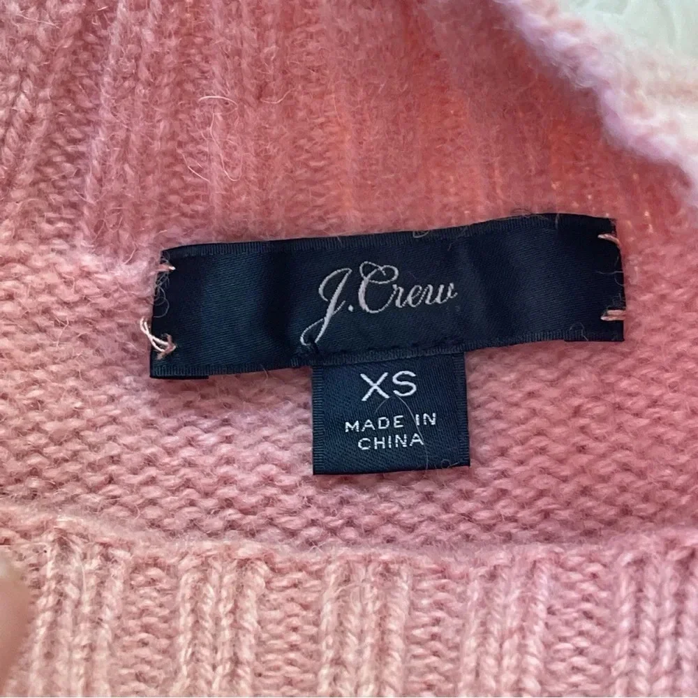 J Crew Sweater With Jeweled Buttons lamb wool blend dusty pink size XS